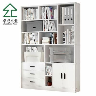 White Plywood Faced Melamine Bookshelf with Handle