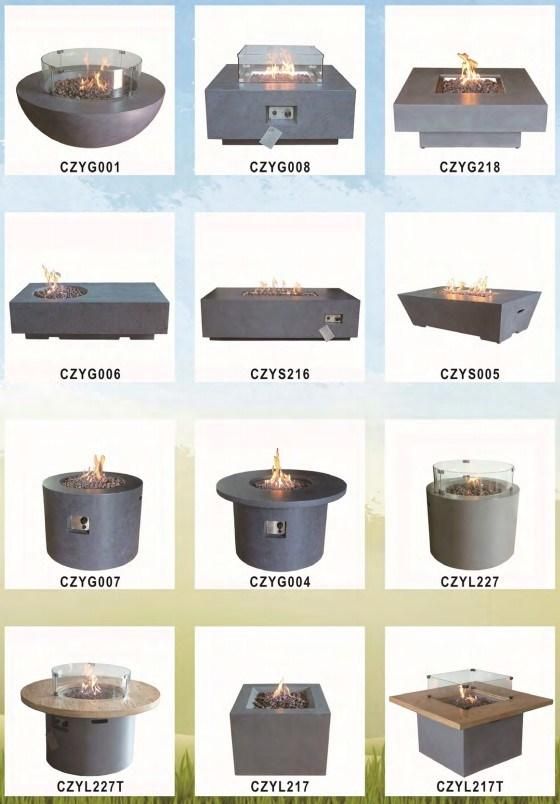 Ready to Ship Concrete Color Outdoor Rectangle Fire Pit Table for Patio & Backyard