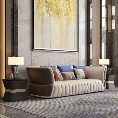 Italy Brand Luxury Modern Design Living Room Leather Sofa Set Furniture High End Italian Modern Sofa Design for Villa