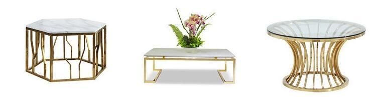 Gold Home Furniture Metal Base Modern Coffee Side Table for Living Room