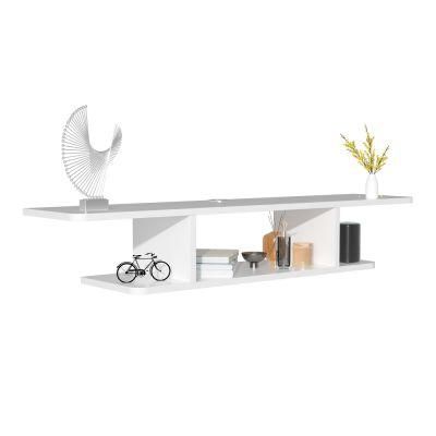 TV Stand Wall Mounted Entertainment Media Console Component Shelf Under TV with Storage (White)