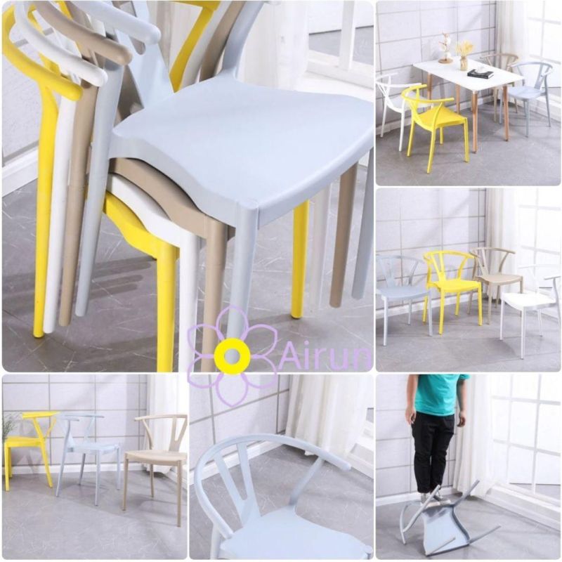 Plastic Garden Chair Moistureproof PP Dining Chair Waterproof Stackable Chair