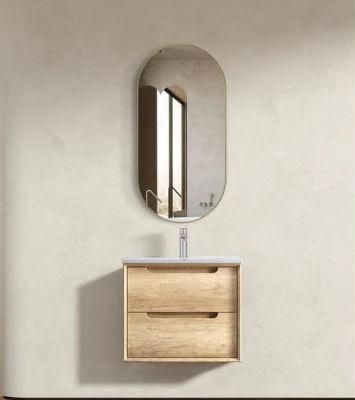 Modern Luxury Solid Wood Bathroom Cabinet Wall Mounted with Ceramics Sinks Bathroom Vanity