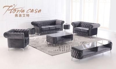 Living Room Furniture Modern Wooden Frame Soft Fabric Sofa