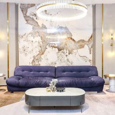 Luxury Italian Designer Modern Milano Sofas Brand Goose Down Couch Soft 2/3/4 Seater Sanded Fabric Sofa
