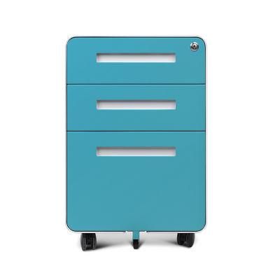 Modern Mobile 3 Drawers Cabinet Office Metal Filing Cabinets Furniture