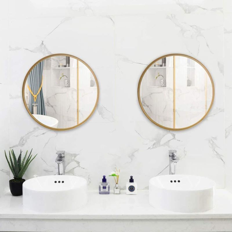 Hot Selling 28 in X 36 in Satin Silver Rectangular Aluminum Alloy Framed Bathroom Vanity Mirror
