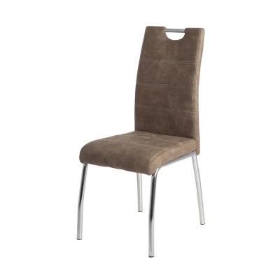 Living Room Restaurant Hotel Furniture PU Leather Electroplating Dining Chair