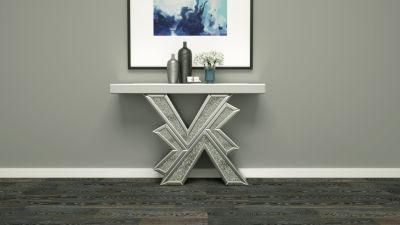 HS Glass Unfolded Modern Furniture Console Table Set with Mirror