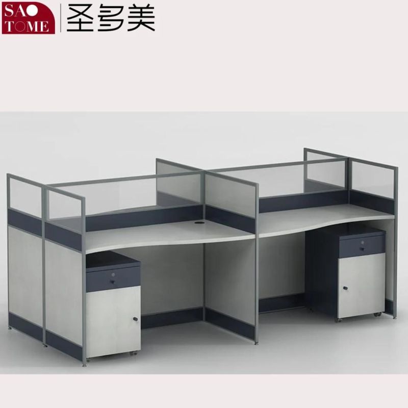 Office Furniture C35 Two-Person Card Position with Movable Cabinet Office Desk