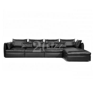 Genuine Leather Divani Living Room Furniture Sectional Corner Sofa Set