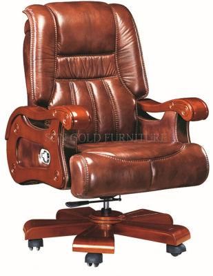 Wooden Office Luxury Real Genuine Leather King CEO Boss Chair