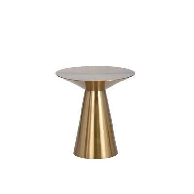 Modern Metal Furniture Round Titanium Stainless Steel Tea Table