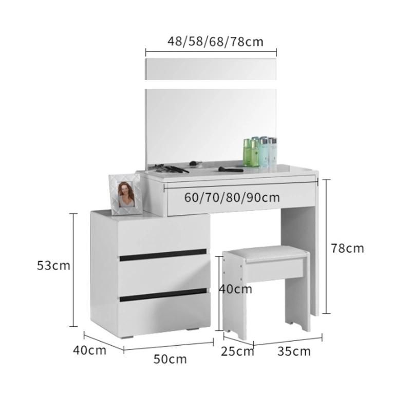 Dressing Table Bedroom Furniture Simple and Modern Paint Dressing Table Economical Retractable Dressing Table 0024