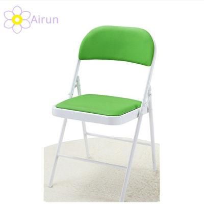 Premium Quality Hercules Series Curved Triple Braced &amp; Double Hinged Beige Fabric Metal Folding Chair