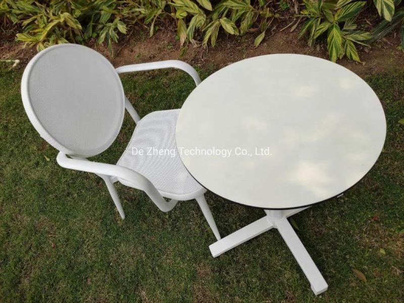 Popular Modern Mesh Dining Aluminum Bistro Outdoor Furniture for Family Use