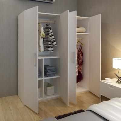 Modern U-Shaped Wood Grain Walk-in Closet Wooden Bedroom Wardrobe