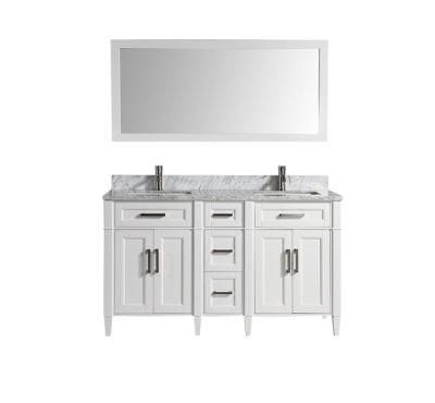 2022 Supermarket Design Customized America Style Waterproof Solid Wooden Bathroom Furniture Cabinet