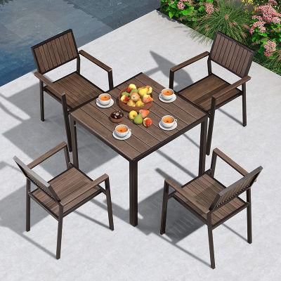 Customized Outdoor Modern Home Hotel Restaurant Villa Aluminum Plastic Wood Chair and Table Garden Patio Dining Furniture