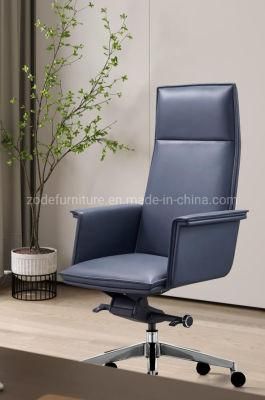 Zode New Premium Executive Chair Grey PU Aniline Leather Executive Swivel Office Desk Computer Chair