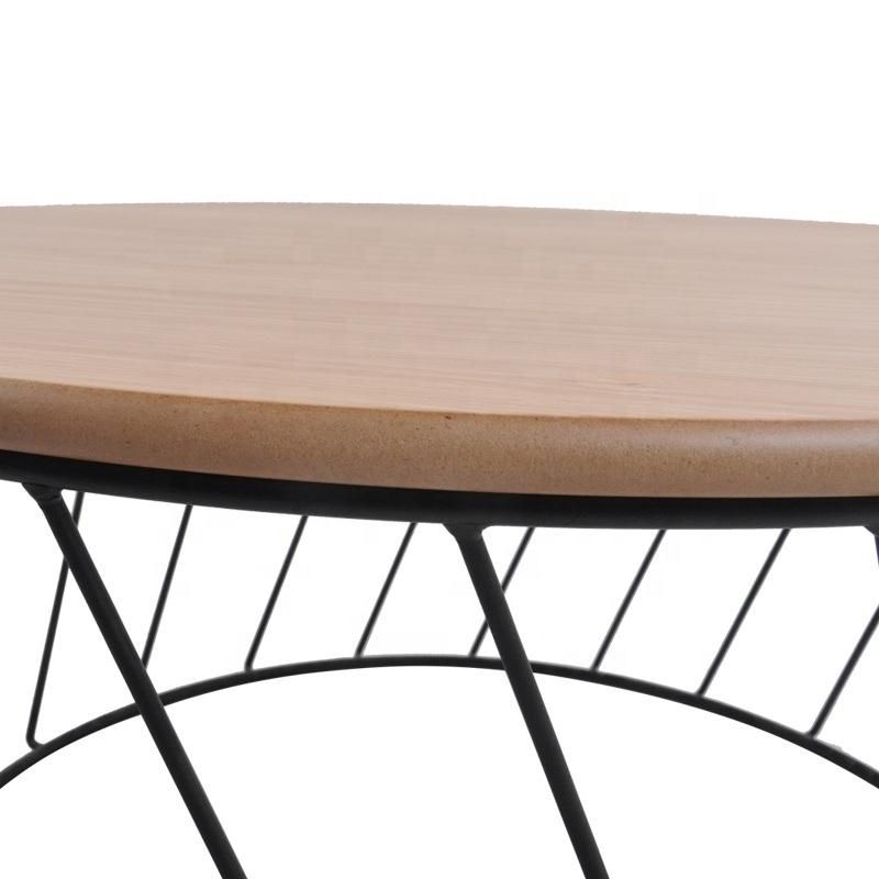 Metal Frame Round Center Tea Cafe Sofa Side Coffee Table for Living Room Furniture