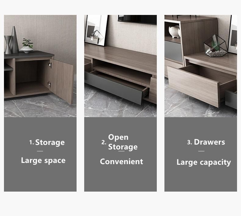 Modern Design Grey Color Living Room Home Furniture Storage TV Stand with Drawers