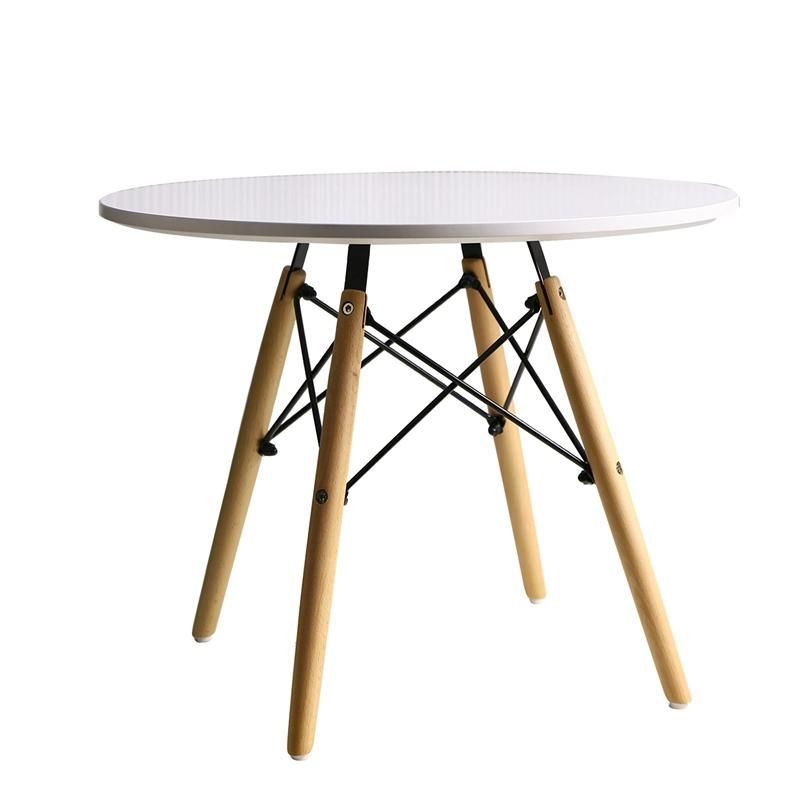 Space Saving Circle Cafe Designs Wooden Modern Decoration Small Round Wood Dining Table