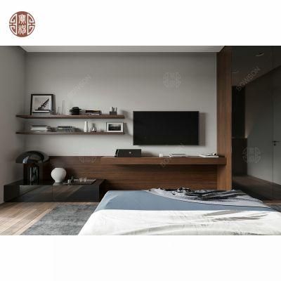 Hotel Lobby Furniture Plywood with Walnut Wood Panel Shelf Fixing Wall Panel for Apartment Bedroom Furniture