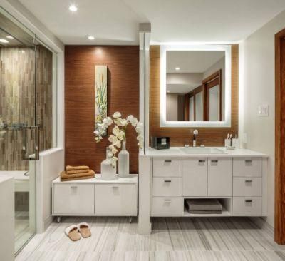 Ready Made Modern Design Slab Cupboard Freestanding Tub Quartz Top Bathroom Vanity Cabinets