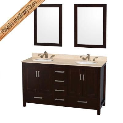 Espresso Modern Solid Wood Bathroom Cabinet Furniture