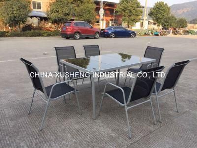 Modern Conference or Outdoor Glass Table and Chair Set
