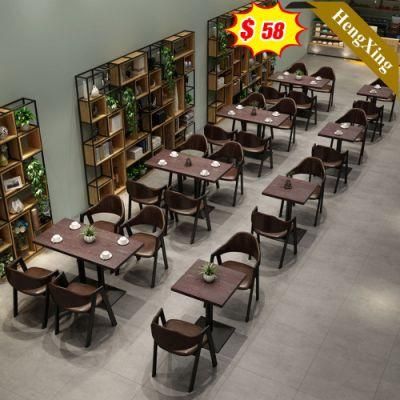Hot Selling MDF Wooden Dining Table and Chair Set with Metal Leg