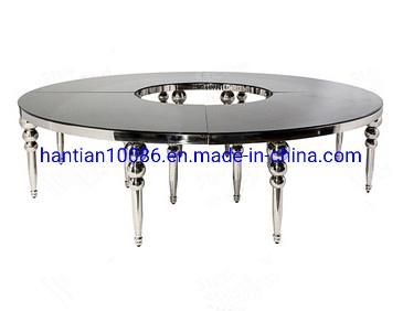 Wedding Sliver Ball Metal Furniture Party Event Used Half Moon Round Dining Table