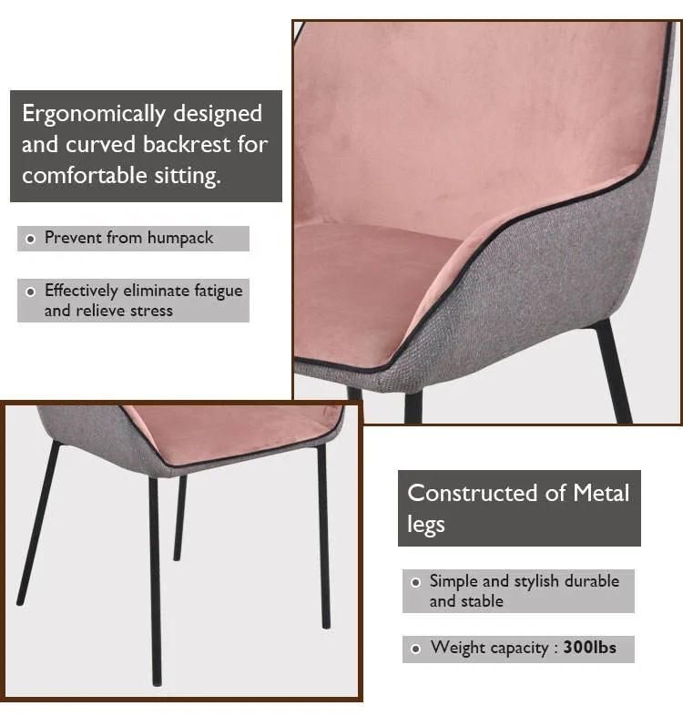 Cheap Price Nordic Style Luxury Restaurant Furniture Upholstered Seat Velvet Dining Chairs