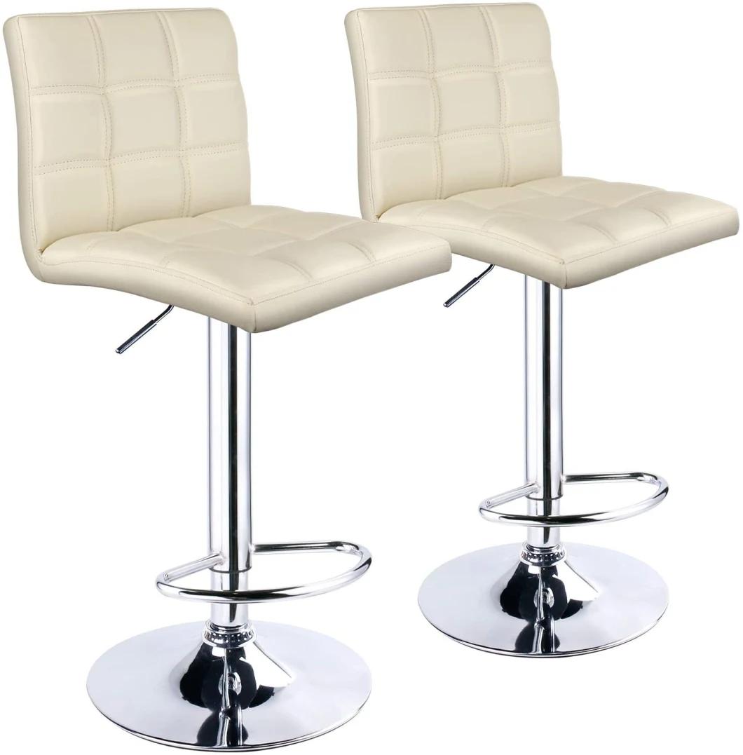 Light Luxury Plastic Back Comfortable Metal Bar Chair with Stable Parallel Frame