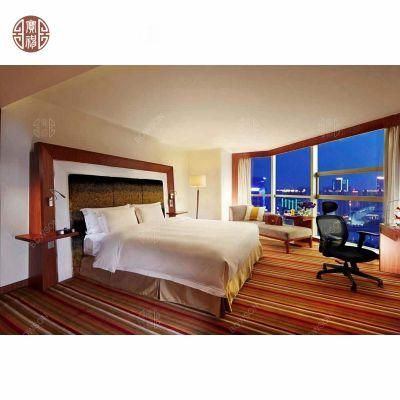 Double Wooden Finish Comfortable 3 Star Hotel Bedroom Furniture Foshan Factory