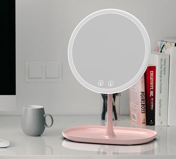 Start Orderhot Selling LED Portable Beauty Desktop Touch Screen Makeup Mirror with LED Light Smart Plane Mirror with Best Quality