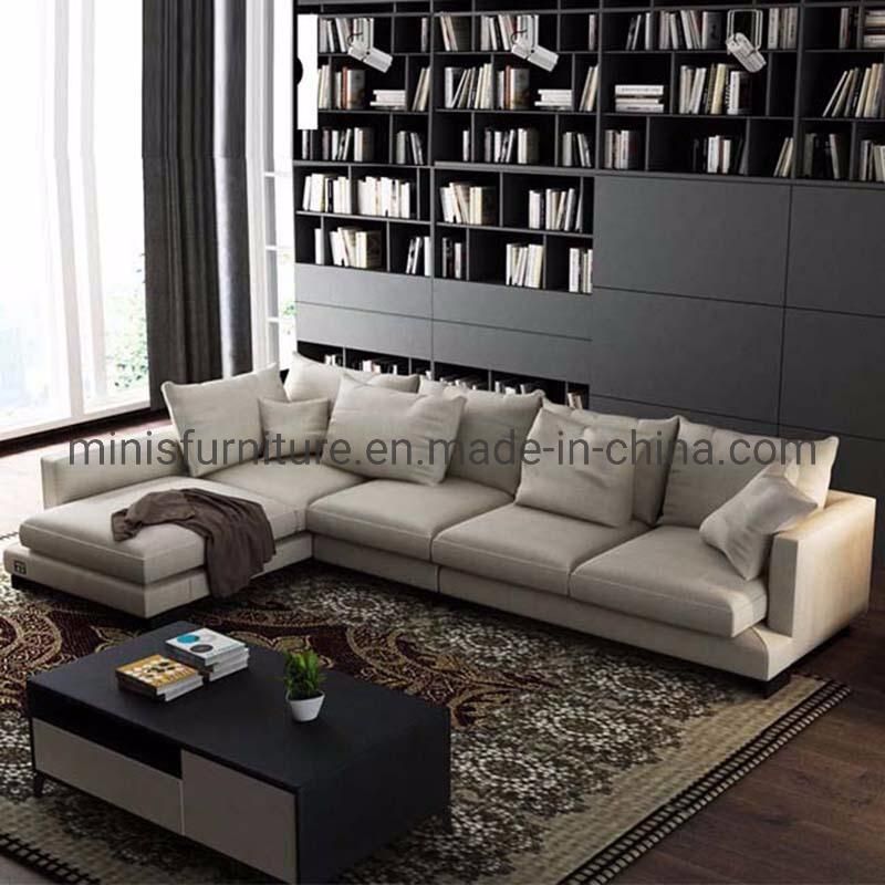 (MN-SF105) Modern Home Furniture Dark Grey Fabric Living Room L-Sahped Sofa