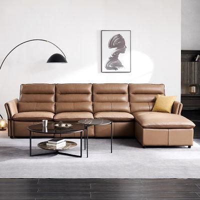 Modern European Style Sectional Leather Sofa Low Factory Price Home Furniture Electric Function with USB Charger Sofa
