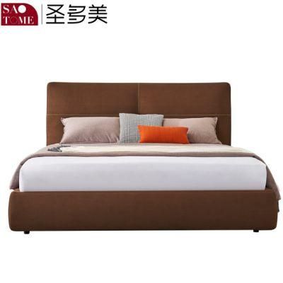 Modern Hotel Family Bedroom 150m Cloth Brown Double King Bed