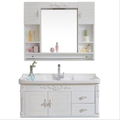 Wall Mount PVC Bathroom Vanity Cabinets with Doors and Drawers for Indian Market