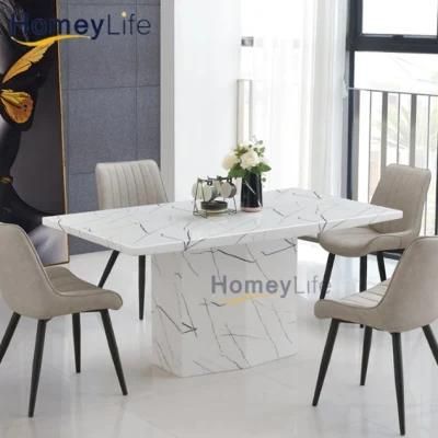 Factory Wholesale Creative Dining Table Set with Modern Simple Metal Dining Room Set Furniture Fashion Design