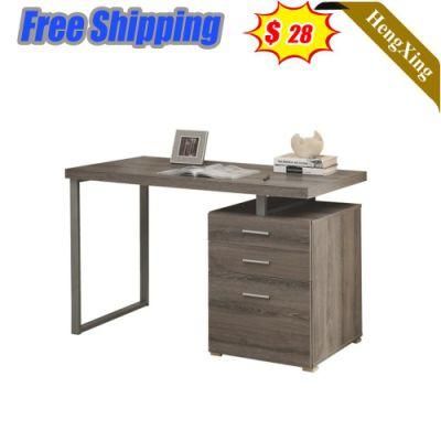 Modern Gaming Design Home Furniture Grey Wooden Computer Table with Drawers Office Desk