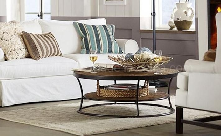 Hotel Furniture Metal Frame Wood Top Coffee Table
