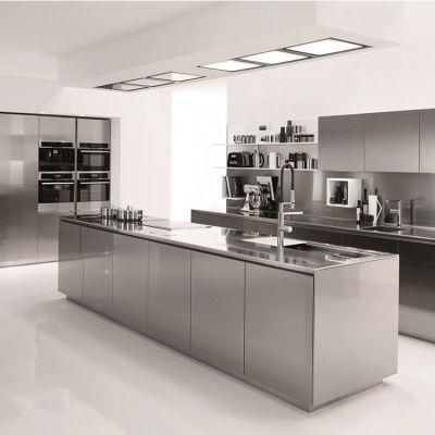 Modern Stainless Steel Kitchen Cabinet Set Design Custom Commercial Restaurant Waterproof Ss Metal Kitchen Cabinets