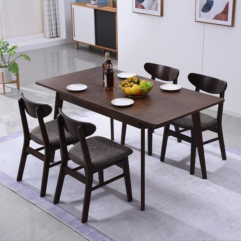 Dining Table and Chair Combination Solid Wood Creative Telescopic Modern Minimalist Nordic Long Home Cafe Restaurant Dining Chair