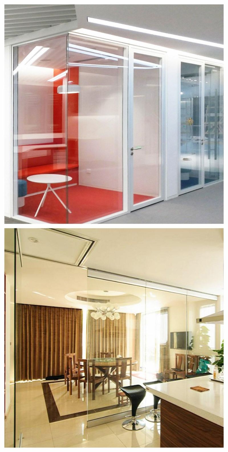Shaneok Aluminum Profile Clear Glass Office Partition Wall