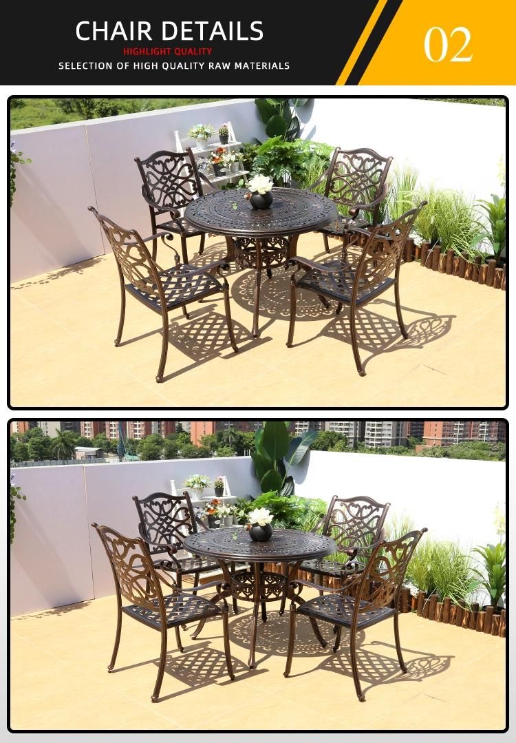 Dining Table Set Modern Dining Table and Chair Cast Aluminum Chair Household Table and Chair