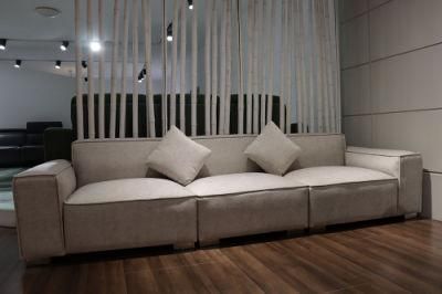 Modern Wooden Furniture Leather Leisure Sofa Three Seat Lounger Sofa