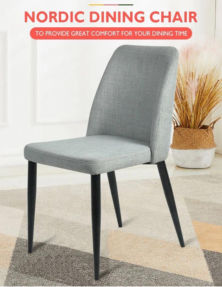 China Manufacturer High Back Home Furniture Fabric Soft Dining Chair